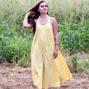 ✨SOLD✨Ari South Yellow Palaka Maxi Dress